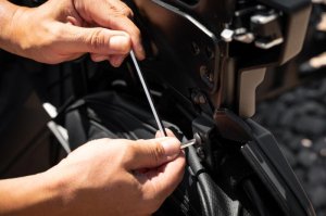 Polaris RZR Turbo S Knee Pads - Driver and Passenger Side - PRP Seats - With Door Speakers - Black - `14-`23